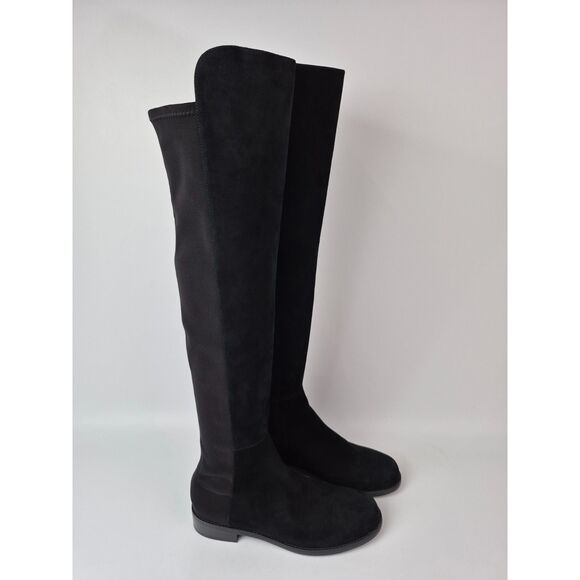Stuart Weitzman Women's Black 50/50 5050 Suede Over the Knee Boots Size 7 B - Picture 1 of 7